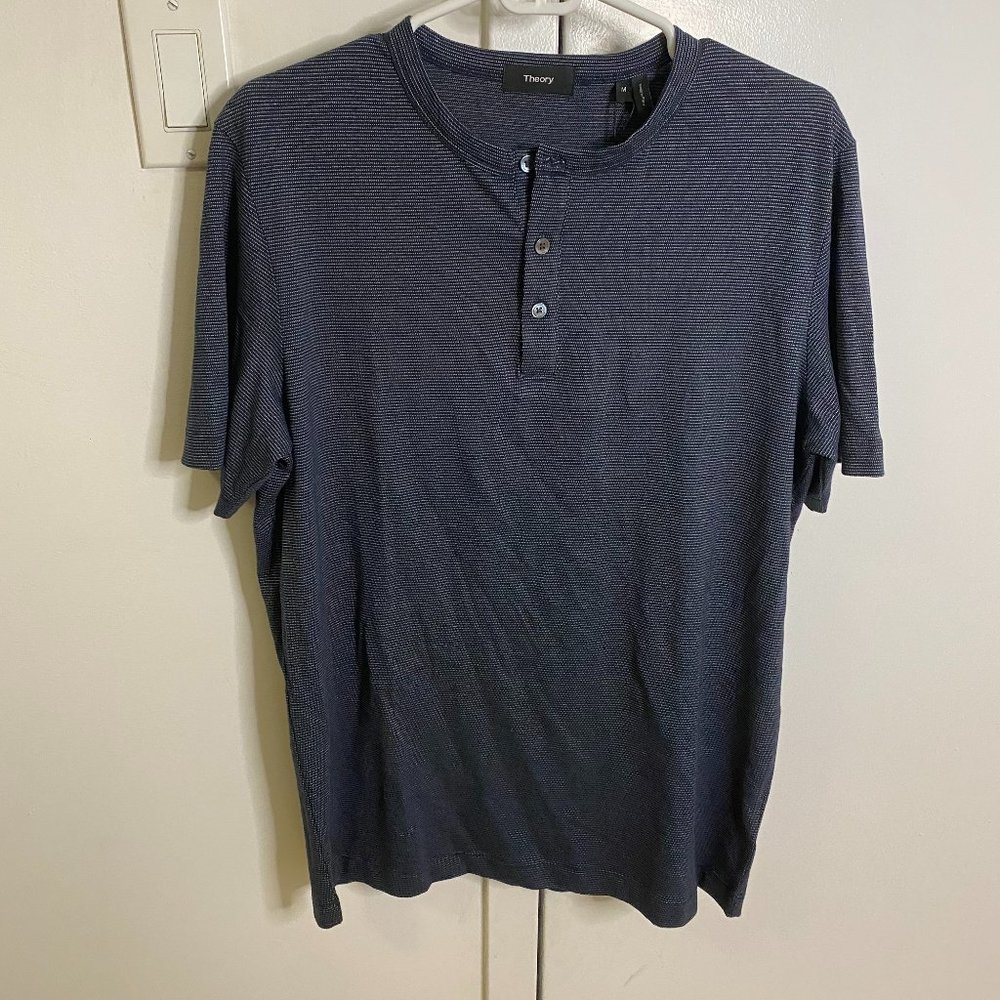 Theory Jacquard Striped Henley (M) NWT
